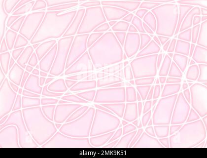 Schéma artistique chaotique. Textile de surface. Arrière-plan rose créatif. Impression irrégulière. Dessin d'une seule ligne. Texture simple. Tourbillonne les éléments courbes. Banque D'Images