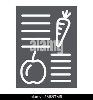 Icône de glyphe de régime, santé et repas, signe de repas équilibré, graphiques vectoriels, un motif Uni sur fond blanc, eps 10. Illustration de Vecteur