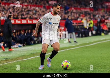 Séville, Séville, Espagne. 27th janvier 2023. Jésus Joaquin Fernandez ''Suso' du FC Séville en action pendant le match de la Liga Santader entre le CF Séville et l'Elche CF à Ramon Sanchez Pizjuan à Séville, Espagne, sur 08 janvier 2023. (Credit image: © Jose Luis Contreras/DAX via ZUMA Press Wire) USAGE ÉDITORIAL SEULEMENT! Non destiné À un usage commercial ! Banque D'Images