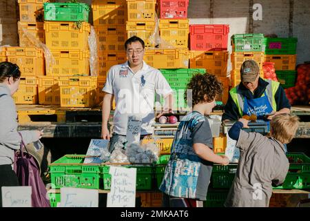 Wellington Nouvelle-Zélande - 4 octobre 2010; marché agricole le samedi matin dans la ville Banque D'Images