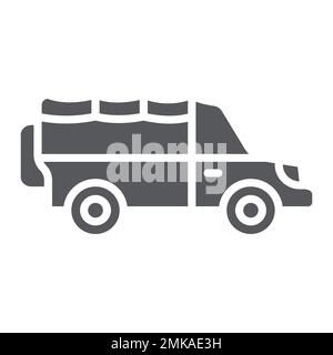 Icône de glyphe de voiture Safari, transport et auto, signe suv, graphiques vectoriels, un motif Uni sur un fond blanc, eps 10. Illustration de Vecteur