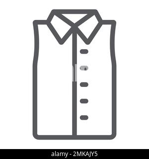 Chemise sans manches icône de ligne, vêtements et mode, chemise sans signe de manche, graphiques vectoriels, un motif linéaire sur un fond blanc, eps 10. Illustration de Vecteur