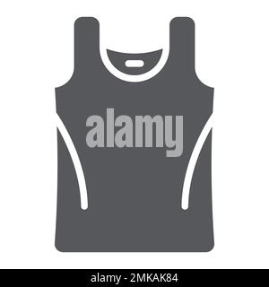 Icône de glyphe singulet, vêtements et décontracté, signe de chemise, graphiques vectoriels, un motif Uni sur un fond blanc, eps 10. Illustration de Vecteur