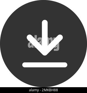 Icône Téléchargement simple. Bouton Télécharger le Web. Bouton Télécharger. Symbole de charge. Illustration à vecteur rond. Illustration de Vecteur