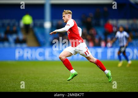 Hillsborough Stadium, Sheffield, Angleterre - 28th janvier 2023 Paddy Lane (11) de Fleetwood Town - pendant le match Sheffield mercredi v Fleetwood Town, Emirates FA Cup, 2022/23, Hillsborough Stadium, Sheffield, Angleterre - 28th janvier 2023 crédit: Arthur Haigh/WhiteRosePhotos/Alay Live News Banque D'Images