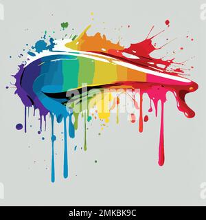 Taches, taches de peinture colorée sur fond blanc, couleurs multicolores, arc-en-ciel - illustration vectorielle Illustration de Vecteur