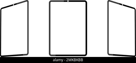 Jeu de maquettes de tablette simples avec écran transparent vierge. Groupe d'iPad numérique réaliste. Appareil numérique moderne Illustration de Vecteur