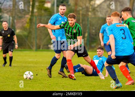 PSNI FC contre Portstewart FC, Lough 41 Premier Intermediate League, samedi 28th janvier 2023, The Dub, Belfast, Irlande du Nord Banque D'Images