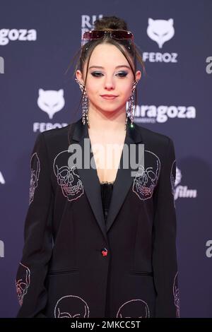 28 janvier 2023, Saragosse, Aragon, Espagne: Carla Quilez assiste aux Feroz Awards 2023 - tapis rouge à l'Auditorium sur 28 janvier 2023 à Saragosse, Espagne (image de crédit: © Jack Abuin/ZUMA Press Wire) USAGE ÉDITORIAL SEULEMENT! Non destiné À un usage commercial ! Banque D'Images