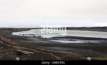 Paysage d'Islande sur la voie de l'Askja. Panorama islandais désolé Banque D'Images