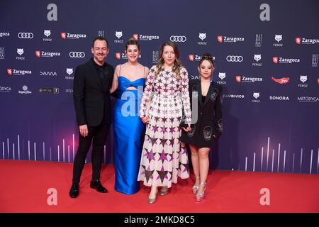 Saragosse. Espagne. 20230128, Angela Cervantes, Pilar Palomero, Carla Quilez assiste aux Feroz Awards 2023 - tapis rouge à l'Auditorium sur 28 janvier 2023 à Saragosse, Espagne crédit: MPG/Alamy Live News Banque D'Images