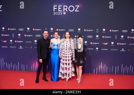 28 janvier 2023, Saragosse, Aragon, Espagne: Angela Cervantes, Pilar Palomero, Carla Quilez assiste aux Feroz Awards 2023 - tapis rouge à l'Auditorium sur 28 janvier 2023 à Saragosse, Espagne (Credit image: © Jack Abuin/ZUMA Press Wire) USAGE ÉDITORIAL SEULEMENT! Non destiné À un usage commercial ! Banque D'Images