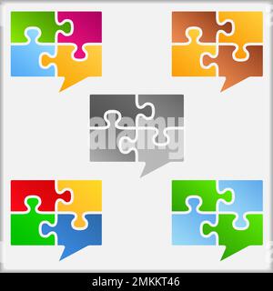 Bulles de parole faites de pièces de puzzle, éléments de conception pour votre logo, illustration de vecteur eps10 Illustration de Vecteur