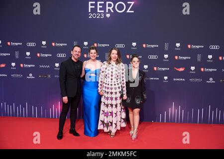 Angela Cervantes, Pilar Palomero, Carla Quilez assiste aux Feroz Awards 2023 - tapis rouge à l'Auditorium sur 28 janvier 2023 à Saragosse, Espagne. Photo par ABACAPRESS.COM Banque D'Images