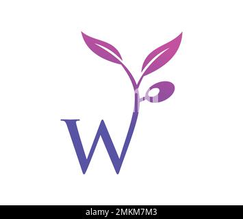 Illustration vectorielle du monogramme Grape Vine logo lettre W Illustration de Vecteur