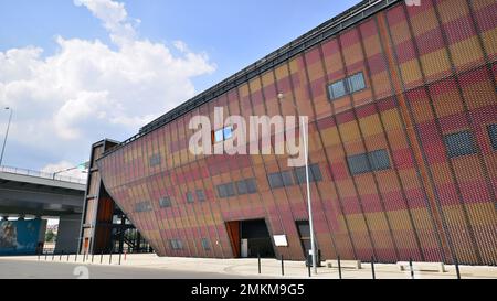 Szczecin, Pologne. 17 août 2022. La construction du Centername des Sciences marines de Jerzy Stelmach à Szczecin. Banque D'Images