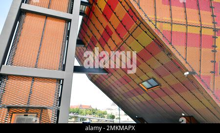 Szczecin, Pologne. 17 août 2022. La construction du Centername des Sciences marines de Jerzy Stelmach à Szczecin. Banque D'Images