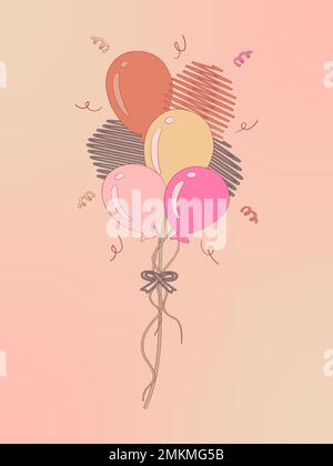 ensemble de ballons colorés modèle de conception d'arrière-plan, collection de ballons pour l'arrière-plan de célébration d'anniversaire Banque D'Images