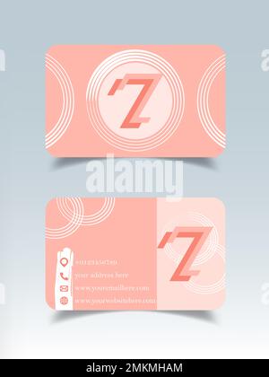 Z lettre logo carte de visite modèle de conception, z alphabet couleur pêche logo lettre carte de visite design Banque D'Images