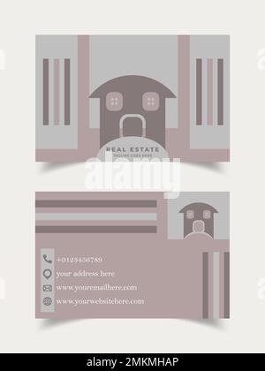 illustration du modèle de carte de logo immobilier, logo immobilier icône de symbole de maison carte de visite Banque D'Images
