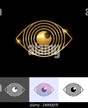 Ensemble d'illustrations vectorielles de symbole Golden Eye Vector Sign Illustration de Vecteur