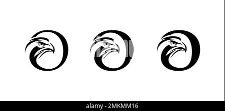 Un ensemble d'illustrations vectorielles de Monogram Eagle logo lettre initiale O Illustration de Vecteur