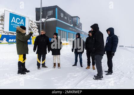 DUFAS Bryan (FR), RX EVOLUTION, portrait DUFAS Dylan (FR), RX EVOLUTION, portrait FLON Nicolas (FR), RX EVOLUTION FR, portrait pendant le 2023 Clio Ice Trophée 2023 - GSeries G2 sur le circuit Andorre - pas de la Casa, on 28 janvier 2023 à Encamp, Andorre - photo Damien Doumergue / DPPI Banque D'Images