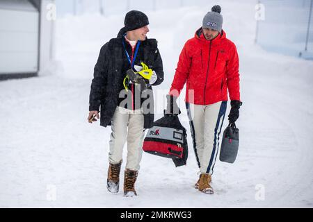 BOUET David (FR), WRM PAR CHANOINE M. / SRD COURSE, portrait DUFAS Bryan (FR), RX EVOLUTION, portrait pendant le Clio Ice Trophée 2023 2023 - GSeries G2 sur le circuit Andorre - pas de la Casa, on 28 janvier 2023 à Encamp, Andorre - photo Damien Doumergue / DPPI Banque D'Images