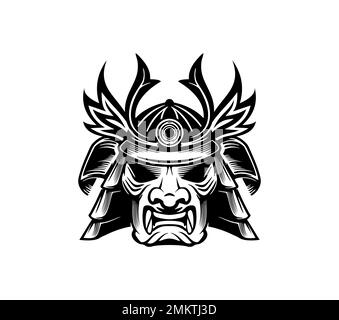 Une illustration vectorielle du logo Shogun Knight Head vector Sign Illustration de Vecteur