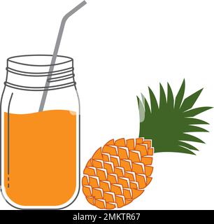 icône de jus d'ananas.motif vectoriel du logo d'illustration. Illustration de Vecteur