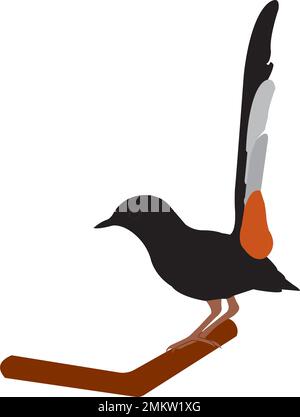 Illustration vectorielle d'un oiseau qui gazouillis. Peut être utilisé comme un logo, une marque et une mascotte très attrayants. Illustration de Vecteur