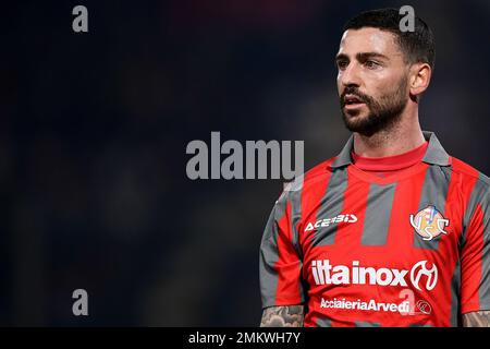 Cremona, Italie. 28 janvier 2023. Cristian Buonaiuto des Etats-Unis Cremonese regarde pendant la série Un match de football entre les Etats-Unis Cremonese et le FC Internazionale. Credit: Nicolò Campo/Alay Live News Banque D'Images