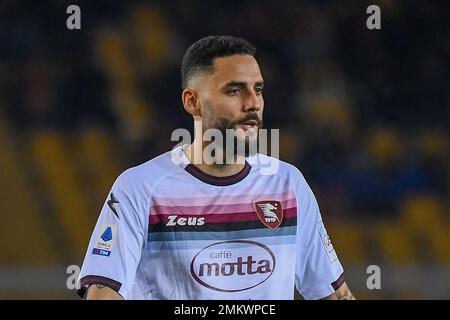 LECCE, ITALIE - JANVIER 27: Dylan Bronn de l'US Salernitana en action pendant la série Un match entre US Lecce et US Salernitana à Stadio via del Ma Banque D'Images