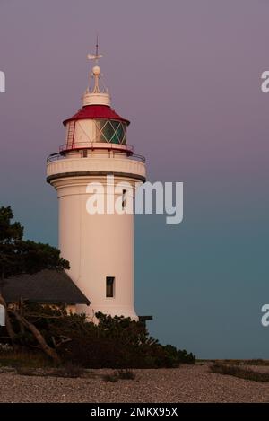 Crépuscule du soir au phare de Sletterhage, Djursland, Jutland, Danemark Banque D'Images