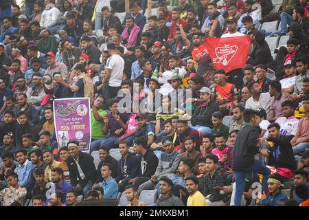 Non exclusif: 28 janvier 2023 à Sylhet-Bangladesh: Foules au stade international de cricket de Sylhet aux tournois de la première Ligue du Bangladesh (BPL) 202 Banque D'Images