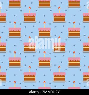 Motif sans couture avec gâteaux sur fond bleu Illustration de Vecteur