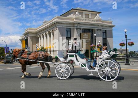 Cheval et chariot, Victoria, Colombie-Britannique, Canada Banque D'Images