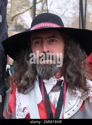 Londres, Royaume-Uni. 29th janvier 2023. L'Armée du Roi, section royaliste de la Société anglaise de guerre civile, commémore l'exécution du Roi Charles 1st. Crédit : Matthew Chattle/Alay Live News Banque D'Images