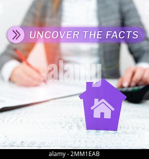 Écriture affichage de texte Découvrez les faits. Photo conceptuelle trouver la vérité et les preuves enquêter pour révéler l'identité cachée Banque D'Images