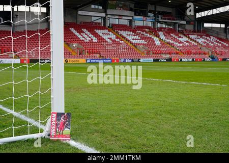 Vue générale du terrain de course du stade avant le match de quatrième tour de la coupe Emirates FA Wrexham vs Sheffield United au champ de courses de Wrexham, Royaume-Uni, 29th janvier 2023 (photo de Steve Flynn/News Images) Banque D'Images