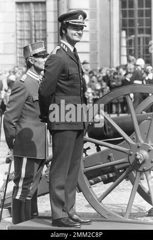 Le roi Carl XVI Gustaf de Suède à son anniversaire le 30 avril 1977. Banque D'Images