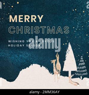 Modèle de message Facebook Merry Christmas, message d'accueil pour les médias sociaux Illustration de Vecteur