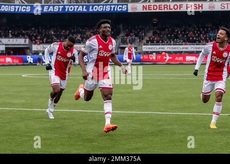 ROTTERDAM, PAYS-BAS - JANVIER 29 : Mohammed Kudus d'Ajax célèbre son but lors du match néerlandais entre Rotterdam Excelsior et Ajax à Van Donge & de Roo Stadion sur 29 janvier 2023 à Rotterdam, pays-Bas (photo de Peter sous/ Orange Pictures) Banque D'Images