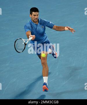 Melbourne, Australie. 29th janvier 2023. Open d'Australie 2023 Melbourne Park Day 14 29/01/2023 Novak Djokovic (SRB) remporte la finale de Mens Singles crédit: Roger Parker/Alay Live News Banque D'Images