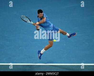 Melbourne, Australie. 29th janvier 2023. Open d'Australie 2023 Melbourne Park Day 14 29/01/2023 Novak Djokovic (SRB) remporte la finale de Mens Singles crédit: Roger Parker/Alay Live News Banque D'Images