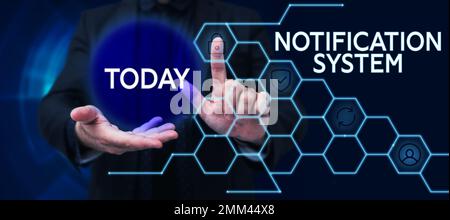 Système de notification de texte d'écriture. Idée d'entreprise n'oubliez pas d'être connecté réseaux sociaux Banque D'Images