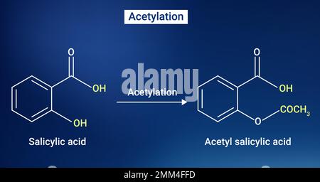 L'aspirine est un produit d'acétylation de l'acide o-hydroxybenzoïque Illustration de Vecteur