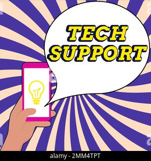 Rédaction affichant le texte support technique. Concept signifiant aider les personnes qui ont des problèmes techniques Banque D'Images