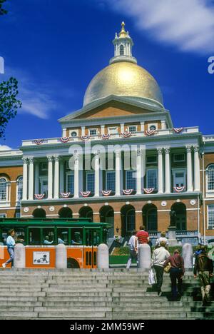 MASSACHUSETTS STATE HOUSE BEACON STREET BOSTON MASSACHUSETTS USA Banque D'Images