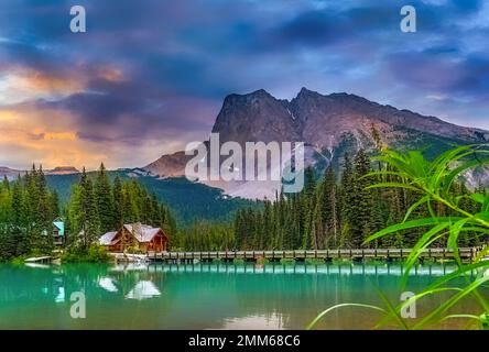 Le lac Moraine, Banff National Park, Alberta, Canada Banque D'Images